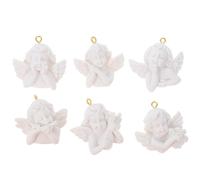 Alasum 12pcs Miniature Angel Wing Keychain Charms Resin Pendants Lightweight Reusable DIY Crafts Materials Accessories for Earrings and Hand-work Projects