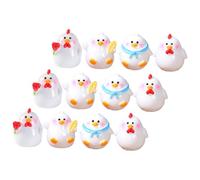 Alasum 12pcs Resin Mini Chick Figurines Cute Cartoon Micro Landscape Ornaments for Dollhouse Garden Desktop Decoration Artificial Moss Accessory