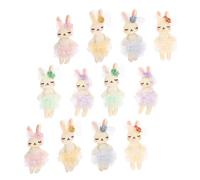 Alasum 12Pcs Small Stuffed Bunny Dolls Set, Cotton-Filled Rabbit for DIY Crafts and Home Decor, Mixed Colors Plush Rabbit Ornaments for Easter and Party Decorations