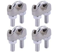 Alasum 12pcs Stainless Steel Cable Clip Saddle Clamp Wire Rope Grips with Non-Slip Thread for Secure Fixing Space-Saving Reusable Hardware Clamps for Steel Wire Accessories