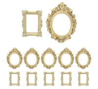 Alasum 12pcs Vintage Resin Photo Frames Miniature Dollhouse Accessories Oval and Rectangle Shapes, Versatile Souvenir Choice for Weddings and Home Decor, Unique Antique Design