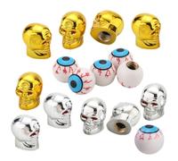 Alasum 15pcs Car Tire Valve Stem Caps Unique Skull Head and Eyeball Designs Made from Sturdy Abs and Copper, Practical and Reliable Valve Caps Suitable for Car Tyres and Motorcycles