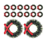Alasum 15pcs Dollhouse Mini Garland with Bow Hanging Xmas Wreath Decorations for Dollhouse Doors Windows Fairy Garden Accessories