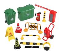 Alasum 15pcs Miniature Traffic Barrier and Roadblock Set with Simulation Traffic Signs for Sand Table Play, Educational Road Infrastructure Model for Boys and