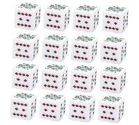Alasum 16Mm White Square Poker Dice Set 16Pcs Acrylic Wear-Resistant Dice for Poker and Liars Game Accessories Suitable for Party and Banquet Gaming