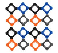 Alasum 16pcs Microphone Anti-roll Rubber Rings for Handheld Wireless Mic Shockproof Soft Rubber Protective Sleeves in Orange Navy Black Gray Non-slip Mic Holders for KTV and Speech Use