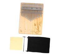 Alasum 17-key Wooden Finger Piano Kalimba for Beginners Portable Music Instrument Gift for Children and Adults, Floral Pattern