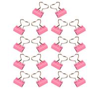 Alasum 18pcs Binder Clips Pink Heart Metal Decorative Mini Portable Document Clips with Strong Clamping Force for Desk Organization and School Use