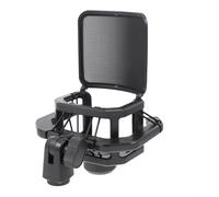 Alasum 1pc Adjustable Shockproof Microphone Stand Mic Holder for Recording Live Broadcast and Conference Use Black Stable Scratch Design