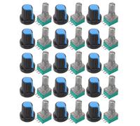 Alasum 1set Adjustable Single Rotary Potentiometer with Plastic Knob Caps for Audio Mixer Panel Volume Tone Control Replacement for Amplifier and Dj Equipment