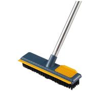 Alasum 2-in-1 Easy to Hold with Telescopic Handle Scrape Brush Hard Bristle Floor Brush with and Iron Tube with Removable Handle and 45 Degree for Bathroom and Tile Cleaning