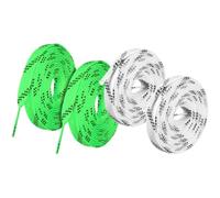 Alasum 2 Pairs Hockey Skates Shoelaces 96 Inch Polyester Laces | Green and White Pair Set, Long Lasting Elasticity, Pressure Relief Fit, for Figure Skating Training and Ice Skating