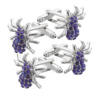 Alasum 2 Pairs Spider Cufflinks for Men with Rhinestone Alloy, Sturdy Grip and Secure Fit, Novelty Insect Themed French Cuff Accessory for Wedding and Formal