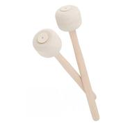 Alasum 2 pcs Felt Head Bass Drum Mallets Wooden Anti-slip Drumsticks for Adult Practice Soft Mellow Sound Percussion Sticks for Band Performances and Marching Drums