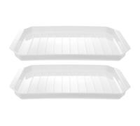Alasum 2 Pcs Microwave Baking Tray for Bacon and Sausage Cooking, Dishwasher Safe Plastic Kitchen Cooking Tool with Egg Cooker Rack, for Microwave Baking in Home Kitchen