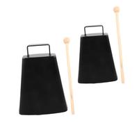 Alasum 2 Sets Metal Cowbells for Boys and Girls Percussion Instruments for Drum Set Orff Percussion Instruments Noise Maker Mallet Beater Sticks for Sporting Events