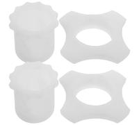 Alasum 2 Sets Silicone Microphone Rings with Glow Anti-slip Mic Bottom Rod Sleeves for Cordless Microphones, Easy Installation and Removal, Stylish White Design for Bars and Ktv