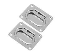 Alasum 2 Sets Stainless Steel Flush Pull Handles for Boat Hatches and Floor Locks Recessed Lift Pulls for Yacht Cabinets and Hatch Lockers Easy Installation Deck Hardware