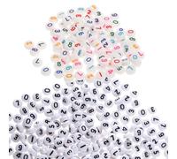 Alasum 200pcs Acrylic Number Beads for DIY Bracelet Making, Small Flat Decorative Beads Easy to Hang, for Jewelry Crafting and Keyrings Decorations