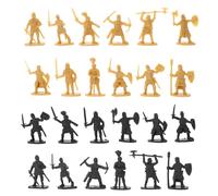 Alasum 200pcs Mini Medieval Soldier Figures Playset, Plastic Small Soldier Models Gray and Gold Mix, Realistic Micro People Crafts for War Scene and Landscape Decor in ’ Collection