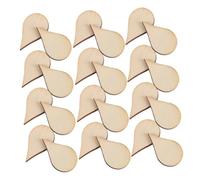 Alasum 200pcs Natural Teardrop Wood Pieces DIY Craft Supplies Wooden Blanks for Painting Jewelry Embellishing Compact Organic Wooden Slices for Handmade Decoration