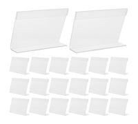 Alasum 20pcs Acrylic Sign Display Holders with L-Shaped Upright Design and Label Slot, Sturdy and Resistant to Wear for Home Refrigerators and Commercial Environments, 4.72 X 3.14 Inch