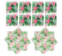Alasum 20pcs Decorative Paper Napkins with Hawaiian Tropical Monstera Leaf and Flamingo Design, Safe to Use Disposable Napkins for Summer Carnival and Home Party Supplies