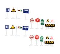 Alasum 20Pcs Mini Traffic Signs for Realistic Road Sign Models for Early Education Classroom Teaching Props Bright Colors for Traffic Safety Learning and Play