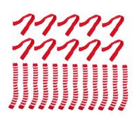 Alasum 20pcs Mini Wool Scarves for Dolls, Delicate Red and White Striped Knit Accessories, 2cm X 20cm Decorative Doll Scarves for Party Supplies and Figurines