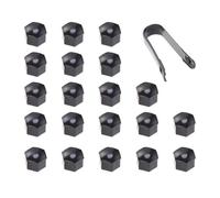 Alasum 21 in 1 Black Hexagonal Wheel Nut Covers with Clips, Tough Plastic Protective Bolt Caps for Car Wheels, Decorative and Sturdy Lug Nut Protectors