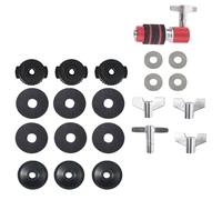 Alasum 21pcs Drum Clutch Felts Kit with Plastic Sleeves Washers Universal Fit for Drum Set Cymbals, for Practice Live Setups