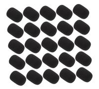 Alasum 25pcs Supple Neckline Microphone Covers Sponge Covers for Clip Mic Lapel Microphone Windproof Protection