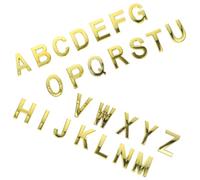 Alasum 26pcs Golden Address Alphabet Sign Letters for Wooden Mailboxes and Wood Laminate, 3d Self-adhesive Letter Signs, Easy to Read, Sl nd Modern Design for Home and Hotel Room