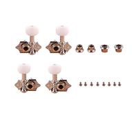 Alasum 2L2R Ukulele Tuning Key Pegs Iridescent White Metal Replacement Strings Fix Vintage Elegant Design for Acoustic Guitar Accessories