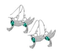 Alasum 2pairs Green Zircon Hummingbird Earrings for Women Symbol of Love Between Mom and Daughter Comfortable Bird Jewelry Gift in Ready to Gift Packaging