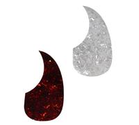 Alasum 2pcs Acoustic Guitar Pickguard Stickers Drop Comma Shape Self-adhesive Scratch Guard for Folk Guitars White Dark Brown Tortoise Shell for Beginners and Players