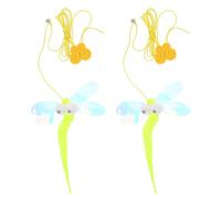 Alasum 2pcs Adjustable Hanging Cat Cat Swing with Creative Hanging Design and Lovely Shape, Made of Artificial Plume Elastic Rope and Polyester Balls, Easy to Store Indoor Pet Supply