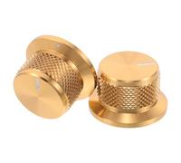 Alasum 2PCS Aluminum Volume Dial Knobs for Guitar Audio Equipment Golden Rotary Control Caps with Noisefree Smooth Rotation Metal Potentiometer for Precise Bass Tone Adjustment in