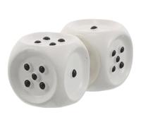 Alasum 2pcs Braille Accessible Raised Dot Game Dice for Board Games and Home Use, White Abs Plastic Tactile Cube Dice 2cm for Blind and Low Vision Players