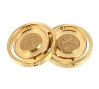 Alasum 2pcs Brass Coin Shape Fidget Portable Calming Desk Accessory for Anxiety Relief Metal Craft with Financial Motif Office and Travel Relaxation Tool