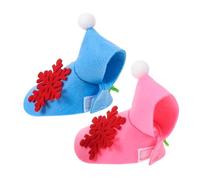Alasum 2pcs Christmas Parrot Cape Warm Felt Snowflake Outfit for Birds Parrot Costume for Winter Holiday Outdoors Blue and Pink Snowflake Design