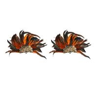 Alasum 2pcs Colorful Plumage Headbands Halloween Belly Dance Costume Accessories Orange Unisex Indian Style Headdresses Festival Party Hairbands for Women Men