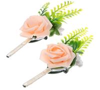 Alasum 2pcs Creative Corsages Wedding Supplies Bride Corsage Comfortable Convenient to Wear Fresh and Vivid Special Simulation Flower Design for Party Gathering Random Style