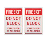 Alasum 2pcs Fire Exit Sign Do Not Block Sign Aluminum Alloy Metal Fire Safety Notice Easy Installation Always Visible for Supermarkets and Building Entrances