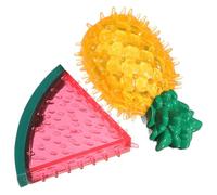 Alasum 2pcs Freezable Fruit-shaped Cooling Dog Chew for Puppies, Soft Sturdy Molar Teether Set with Pineapple Watermelon Design, Summer Pet Plaything for Large Dogs