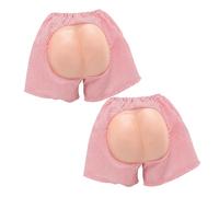 Alasum 2Pcs Funny Prank Butt Pants Costume, Exposed Fake Butt Shorts for Masquerade and Joke Parties, Novelty Trick Clothing for Adults, Gift for Costume Events
