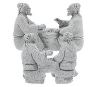 Alasum 2Pcs Grey Decorative Old Man Statues for Garden Bonsai Ornament Realistic Simulated Craft with Creative Chess Micro Landscape Design for Indoor Outdoor Zen Garden Decoration