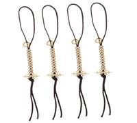 Alasum 2pcs Handheld Buddha Bead Counter Brass Portable DIY Beads Counter for Prayer Meditation Chanting, Finger Tasbih Accessory for Men