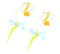Alasum 2pcs Interactive Cat Toys Hanging Rope with Artificial Plume and Polyester Balls, Flexible and Creative Hanging Design for Indoor Cats to Increase Play and Interaction