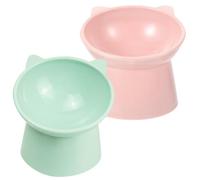 Alasum 2pcs Knock over Cat Bowl Elevated Cat Bowl for Neck Protection Raised Wear-resistant Feeding Design for Daily Use Feeding The Floor